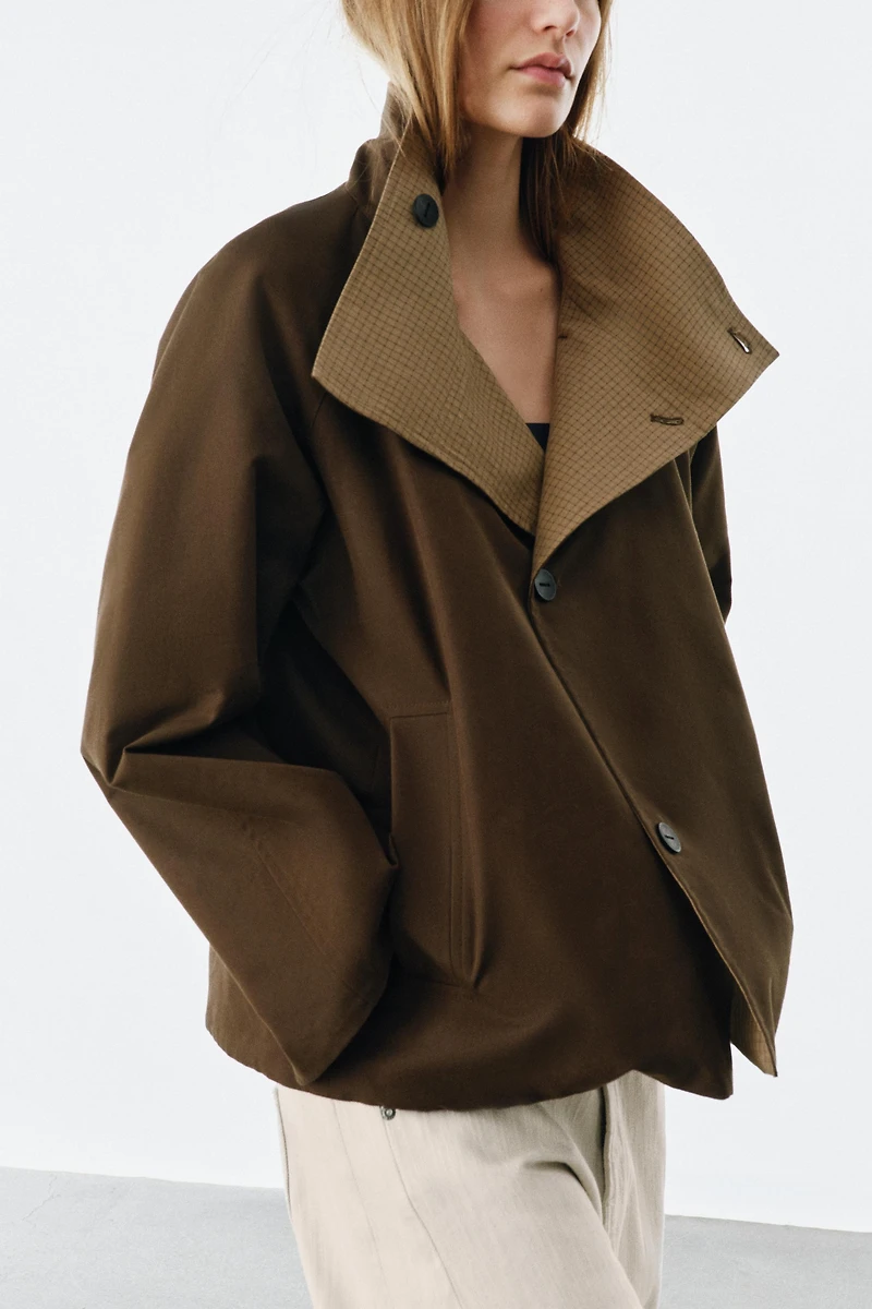 VESTE RÉVERSIBLE À CARREAUX ZW COLLECTION