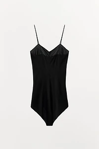 RUCHED SHEER BODYSUIT