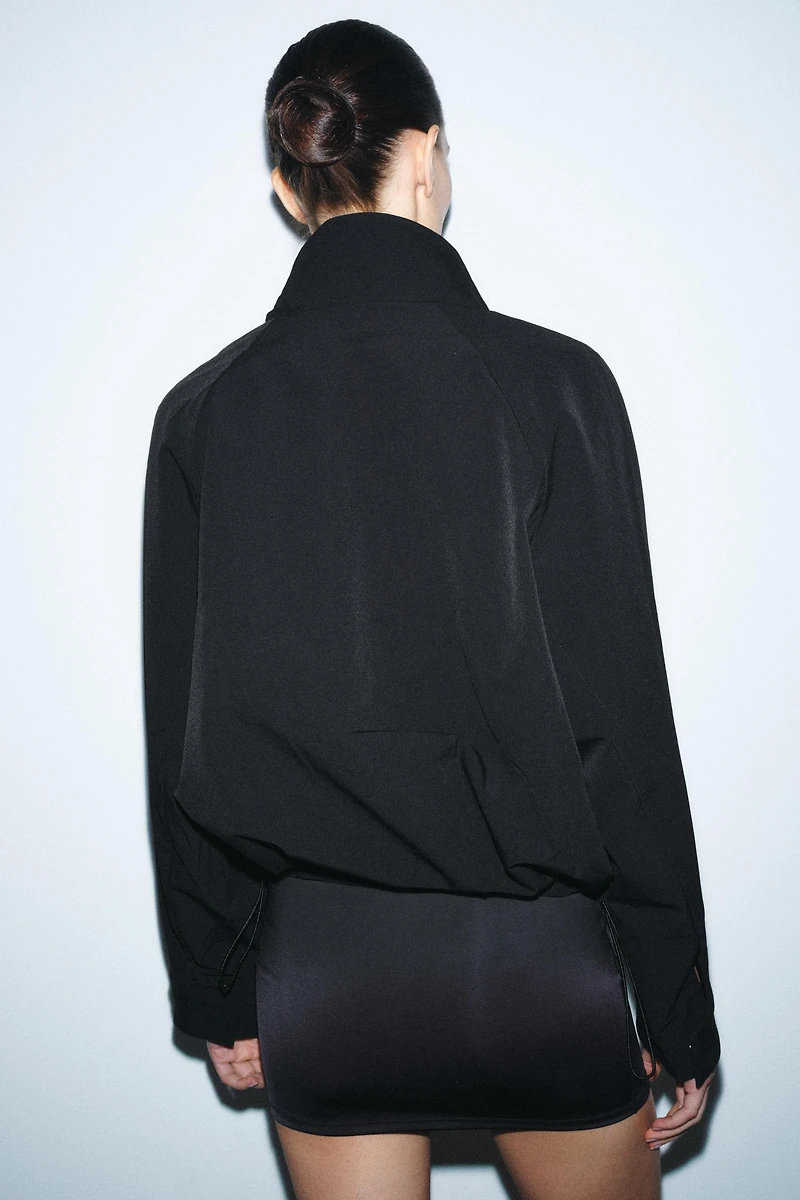 BLOUSON BOMBER OVERSIZE À FERMETURE ÉCLAIR