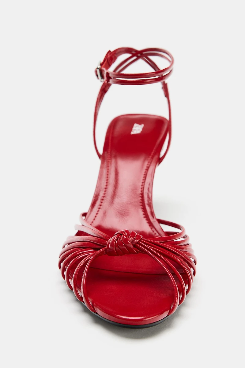 KNOTTED HEELED SANDALS