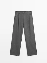 Pinstripe wide-leg trousers