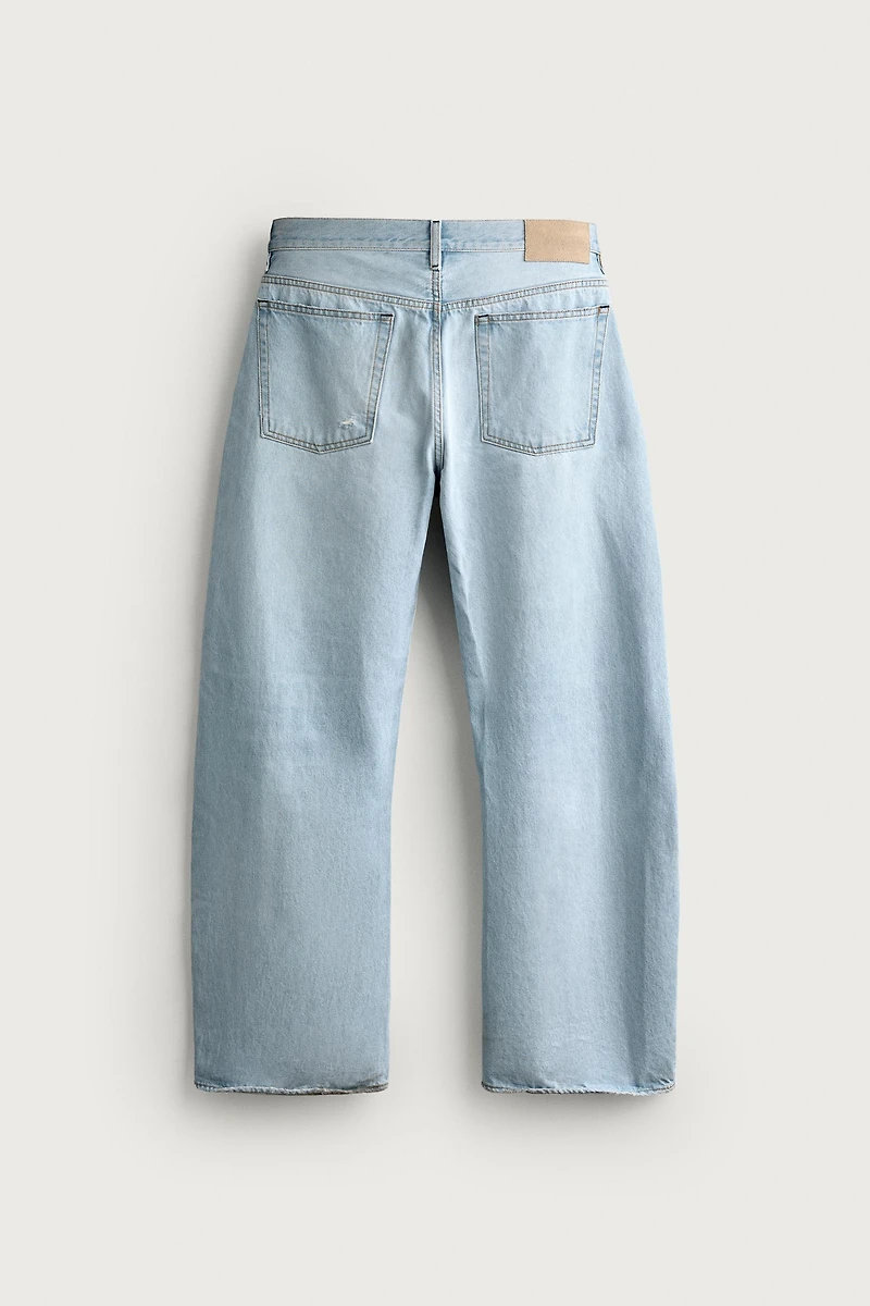 RIPPED BARREL FIT JEANS