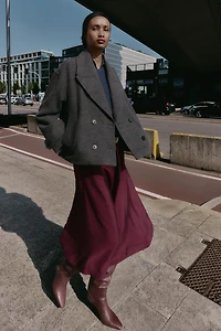 SOFT DOUBLE-BREASTED SHORT COAT