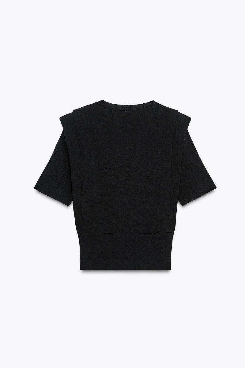 SHOULDER PAD KNIT TOP