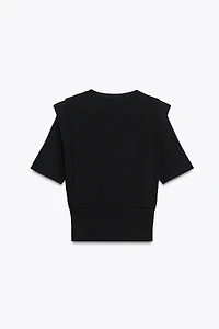 SHOULDER PAD KNIT TOP