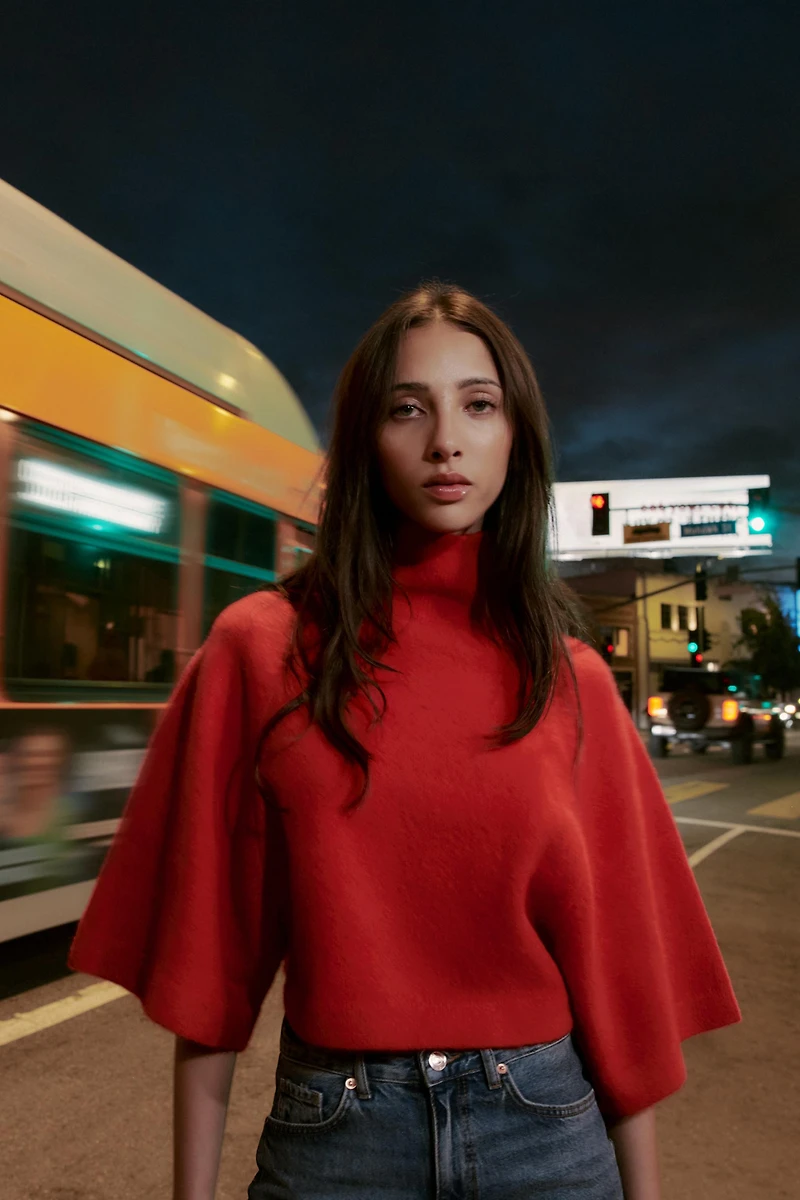 WIDE SLEEVE KNIT JUMPER