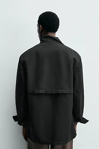 WASHED UTILITY POCKET OVERSHIRT