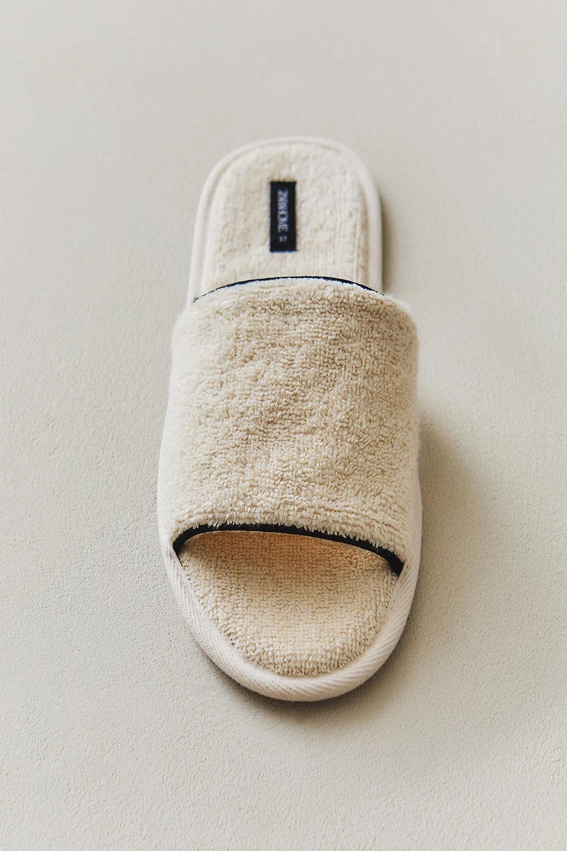 TERRY SLIDERS WITH PIPING