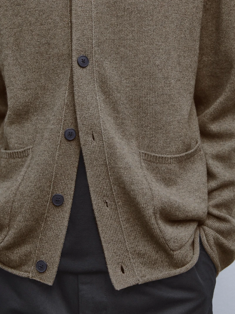 Cotton blend knit cardigan