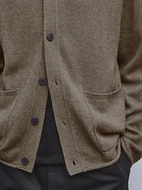 Cotton blend knit cardigan