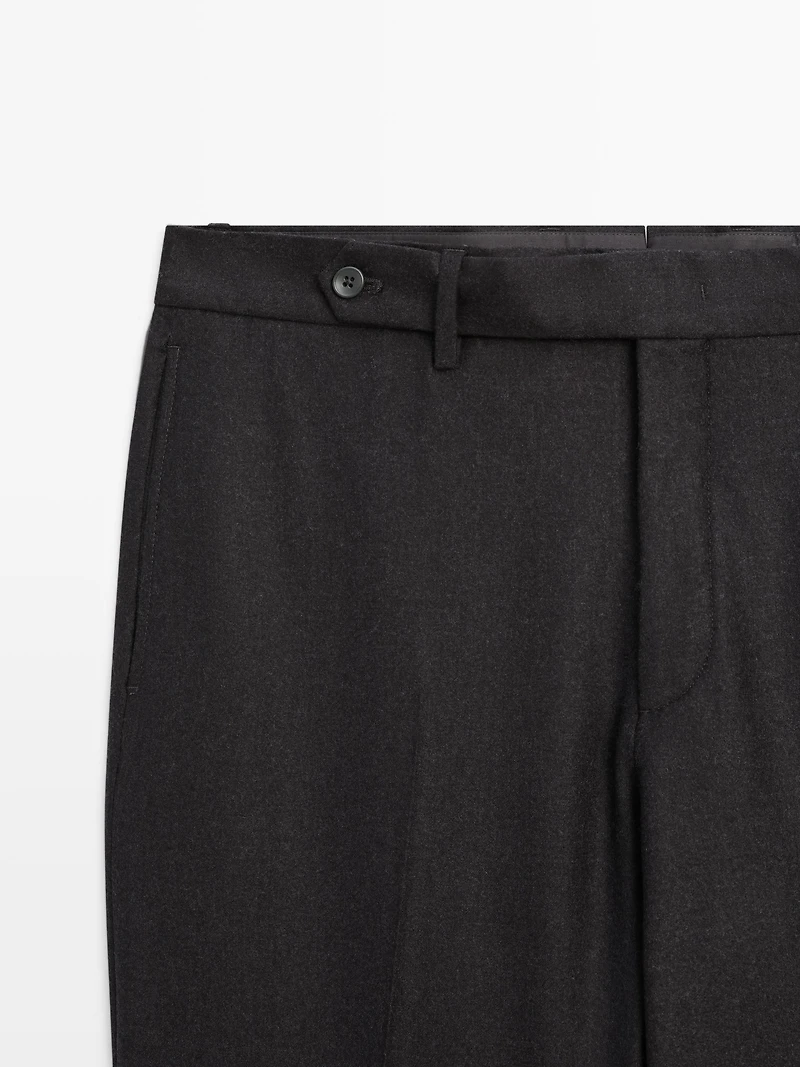 100% wool flannel trousers