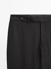 100% wool flannel trousers