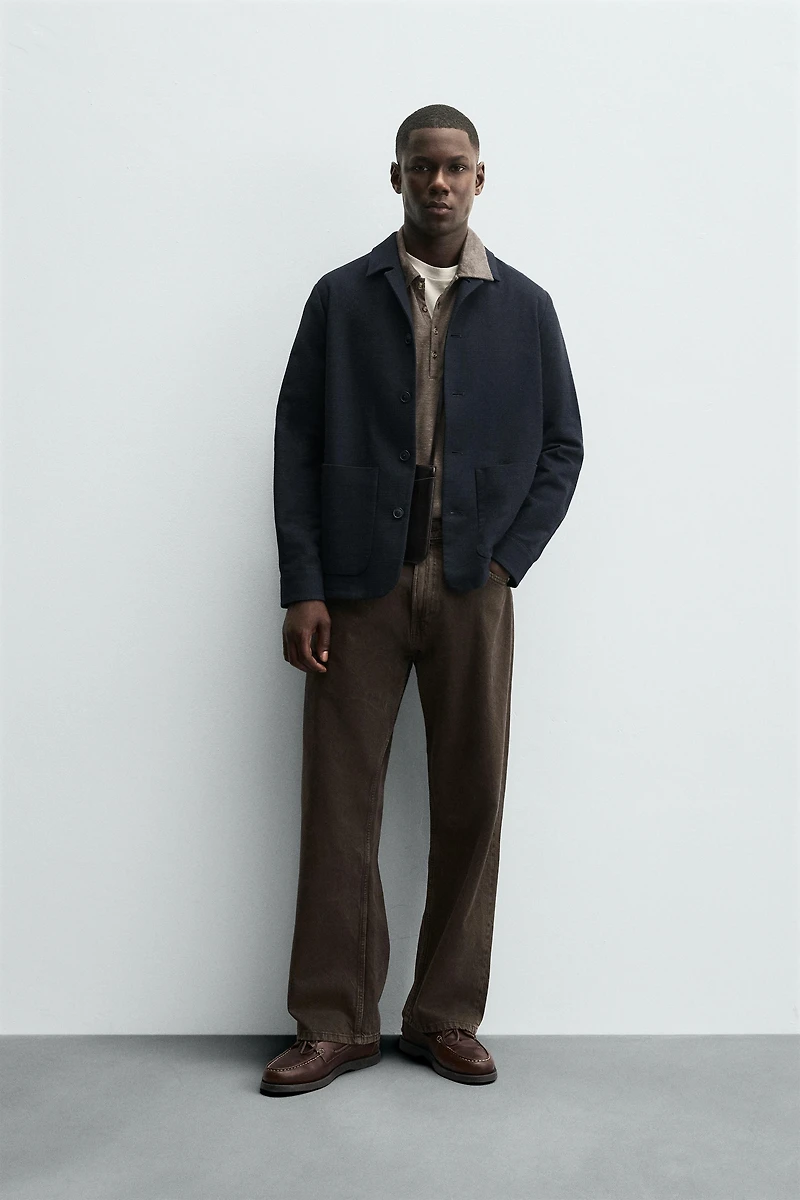 TEXTURED REGULAR FIT OVERSHIRT
