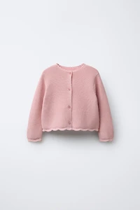 WAVY CABLE KNIT CARDIGAN