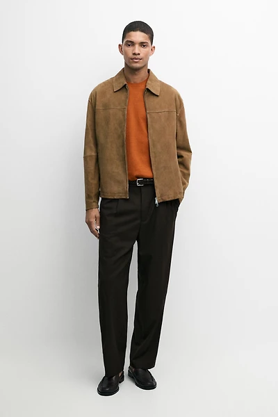 Suede leather jacket