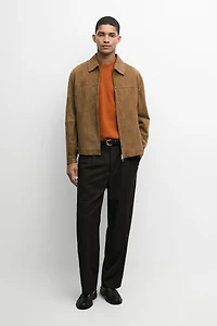 Suede leather jacket
