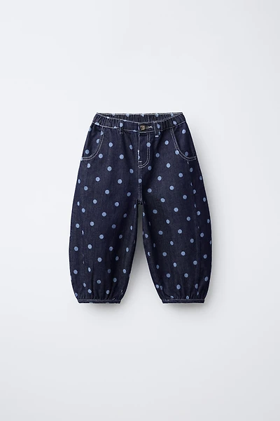 JEANS BALLOON À POIS