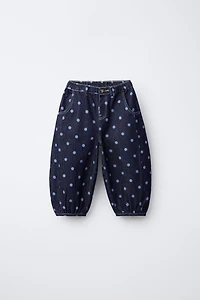 JEANS BALLOON À POIS