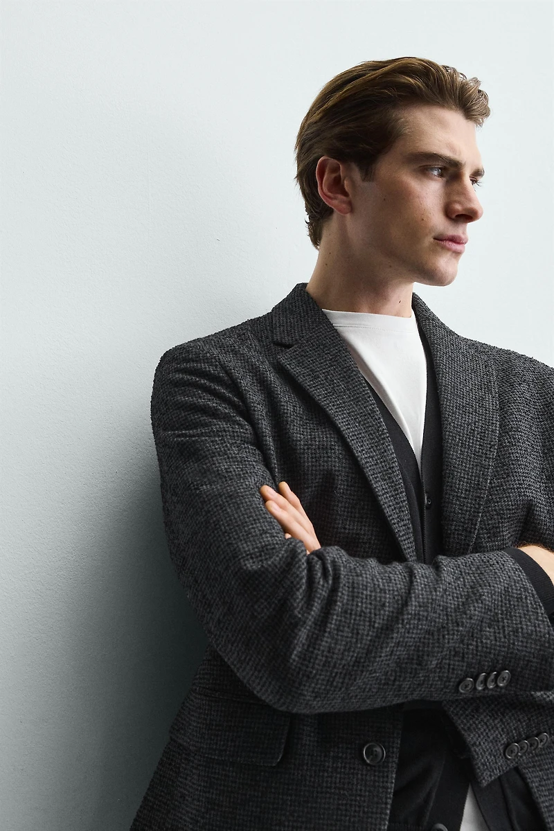 BOUCLÉ HOUNDSTOOTH BLAZER