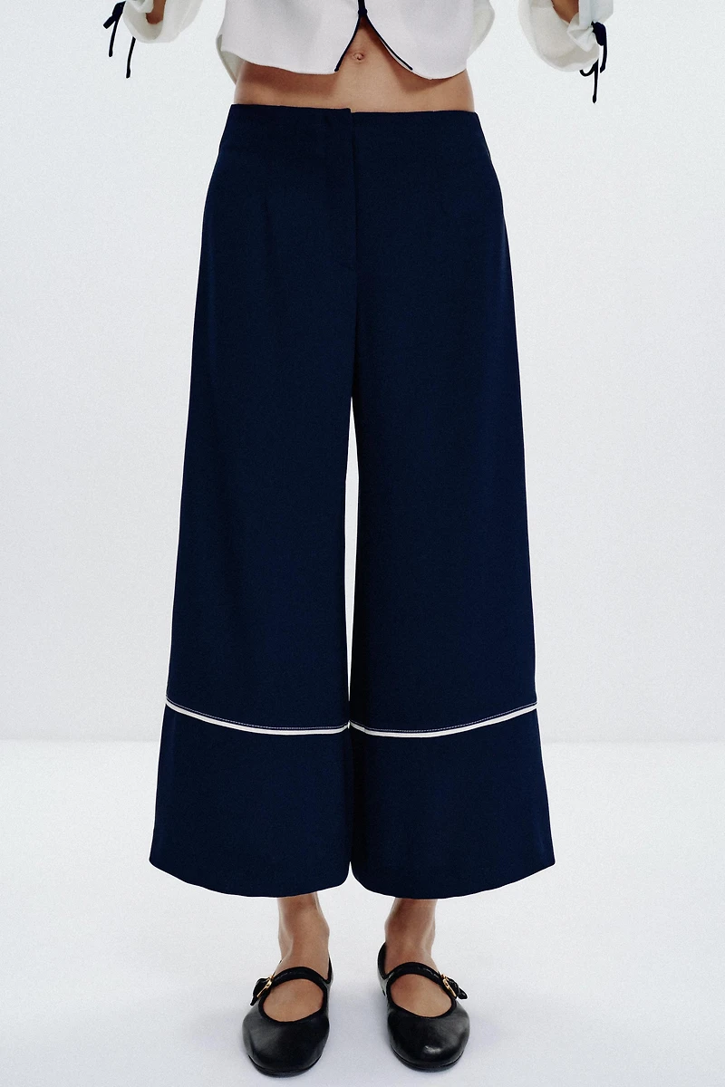 TOPSTITCHED CULOTTES