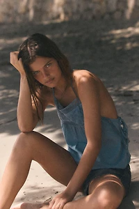 EMBROIDERED STRAPPY TOP