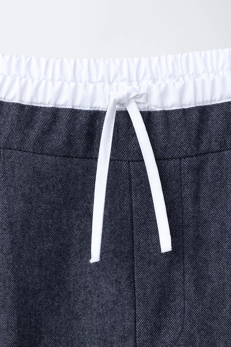 WARM DOUBLE WAISTBAND PANTS