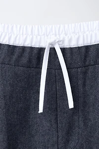 WARM DOUBLE WAISTBAND PANTS