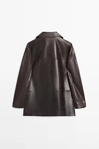 100% nappa leather blazer with buttons