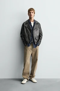 LEATHER BIKER JACKET