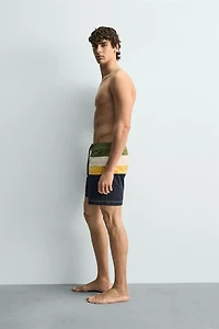 MAILLOT DE BAIN LONG À BANDES