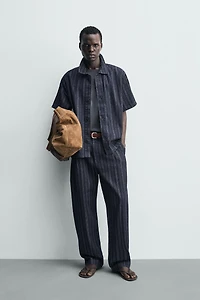 RELAXED FIT STRIPED JACQUARD SHIRT