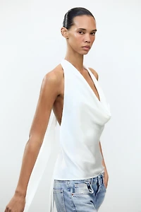 TOP SATINÉ HALTER