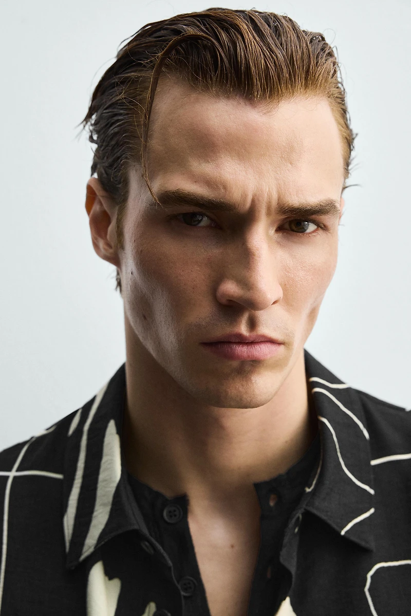 ABSTRACT PRINT FLOWY SHIRT