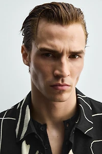 ABSTRACT PRINT FLOWY SHIRT