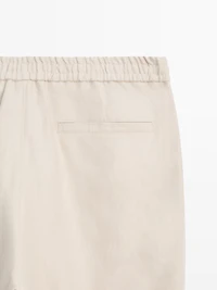 Pantalon total look détail taille lin