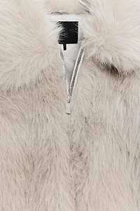 FAUX FUR ZIP-UP SHORT COAT