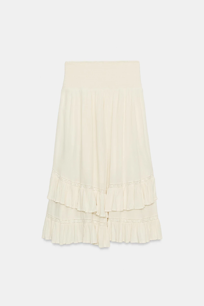 RUFFLED MIDI SKIRT