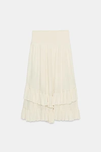 RUFFLED MIDI SKIRT