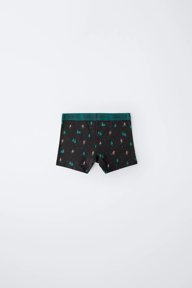 6-14 ANS/ LOT DE TROIS BOXERS PÈRE NOËL ET BONHOMME NEIGE