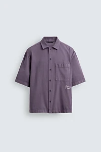 EMBROIDERED TEXTURED OVERSHIRT