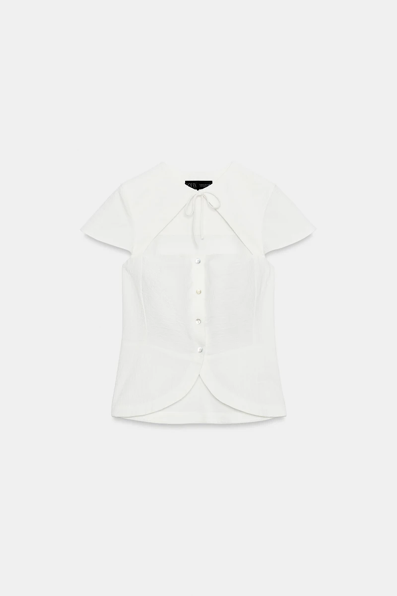 BOW CUT-OUT TOP
