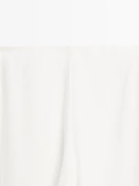 Flared linen blend skirt with seam details