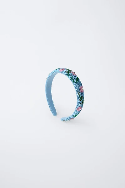 BEADED FLOWERS HEADBAND