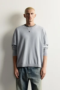 LIGHTWEIGHT DISTRESSED JUMPER