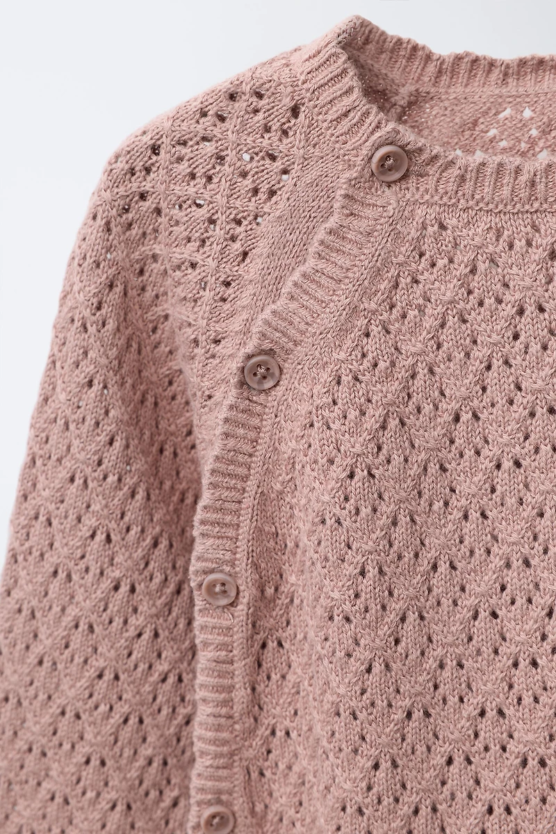 OPENWORK KNIT JUMPSUIT