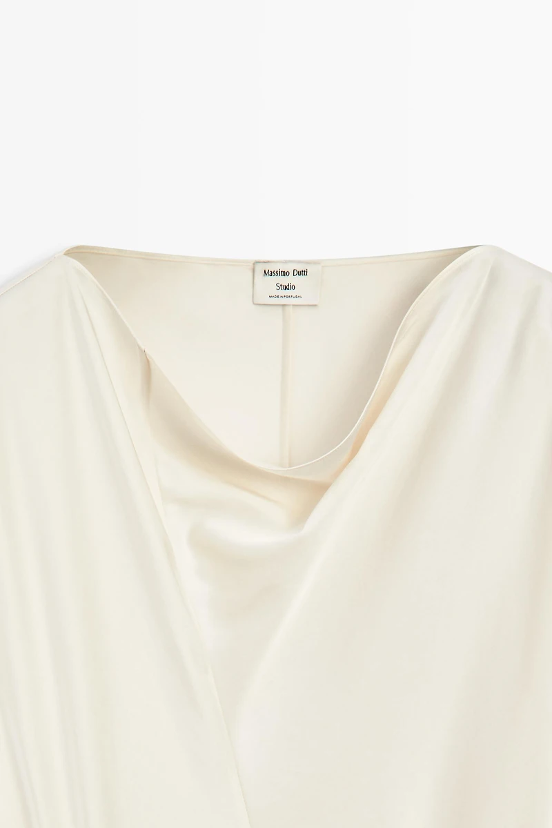Draped Neckline Flowing Dress - STUDIO