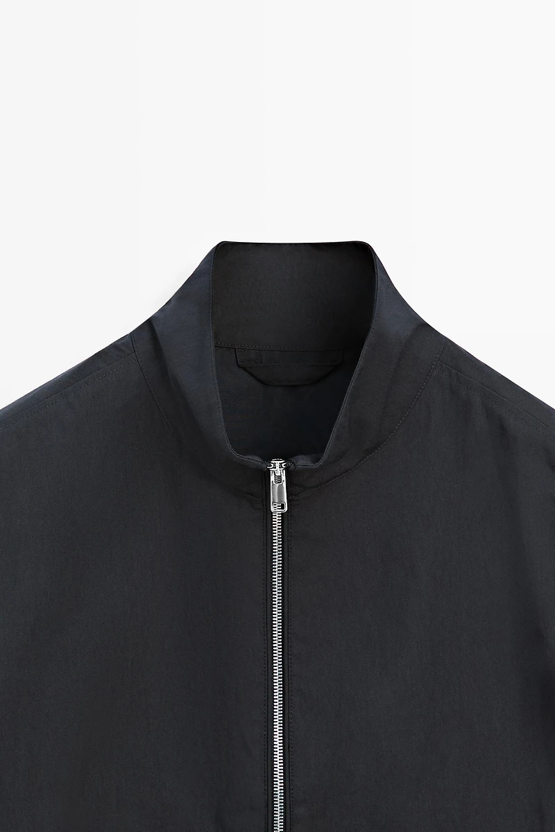 Veste à col montant en coton mélangé