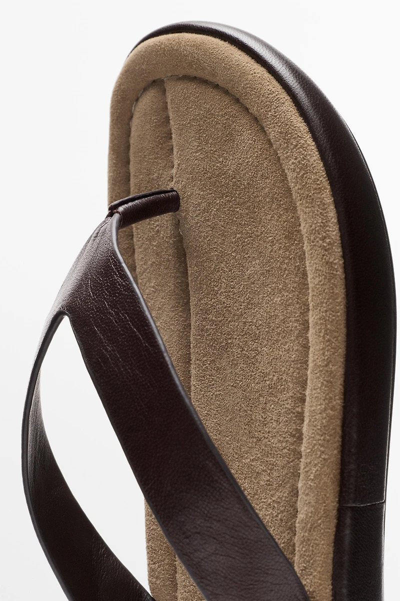 Sandale plateforme cuir