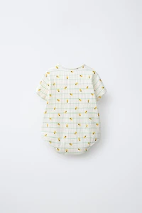 PINEAPPLE AND STRIPED PRINT ROMPER