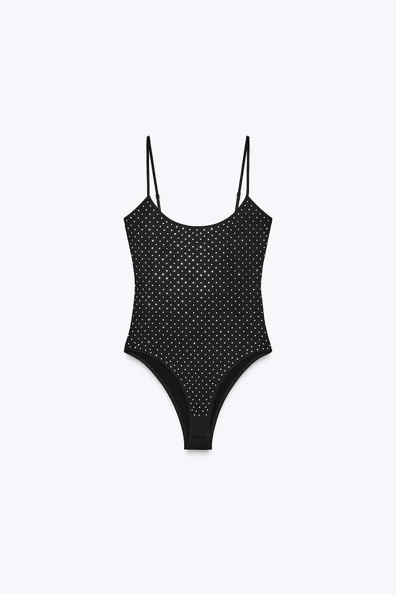 RHINESTONE POLYAMIDE BODYSUIT